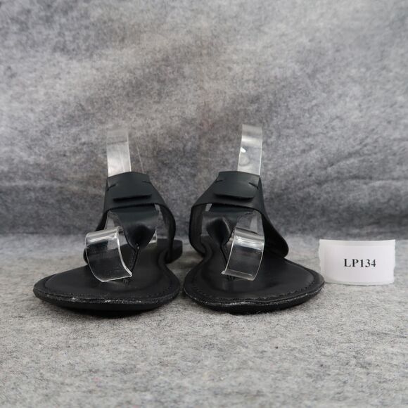 Korks Shoes Womens 9 Sandals Casual T Strap Thong Flats Slip On Black Comfort - Picture 3 of 13